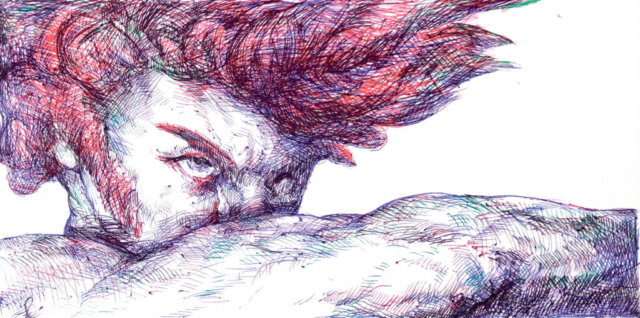 Javier Milei, prefascista, tinta sobre papel.