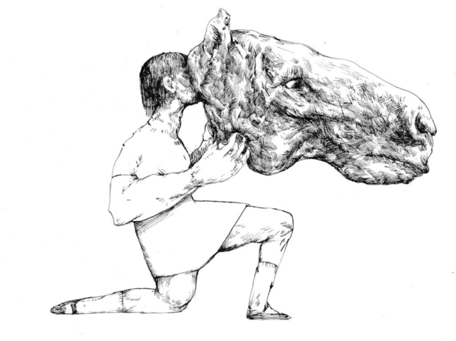 Ilustración a tinta sobre papel, Ramiro Alonso