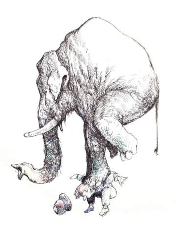 Ilustración a tinta sobre papel, Ramiro Alonso