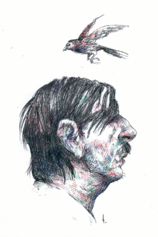 Ilustración a tinta sobre papel, RAMIRO ALONSO.