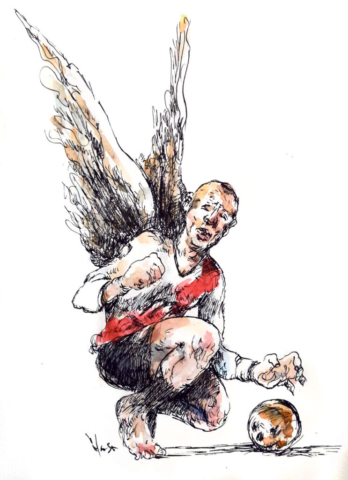 Ilustración a tinta sobre papel, Barrio Olímpico.