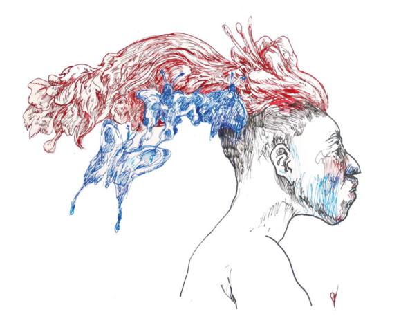 Ilustración a tinta sobre papel, Ramiro Alonso