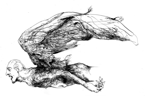 Ilustración a tinta sobre papel