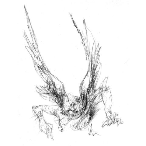 Ícaro, alas, tinta.