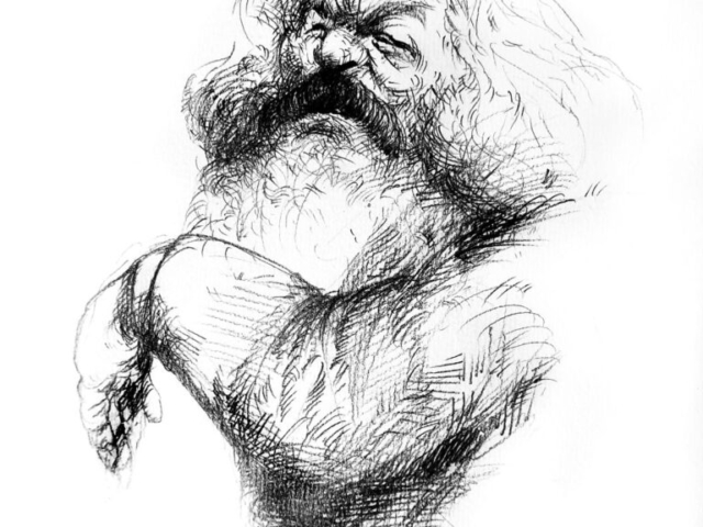 Retrato de Carlos Marx en la diaria.