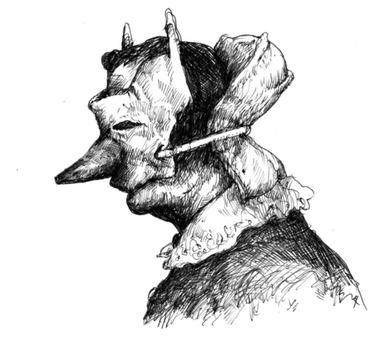 Javier Milei, prefascista, tinta sobre papel.