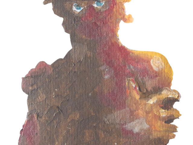 Pre fascista Javier Milei, acrílico sobre papel.