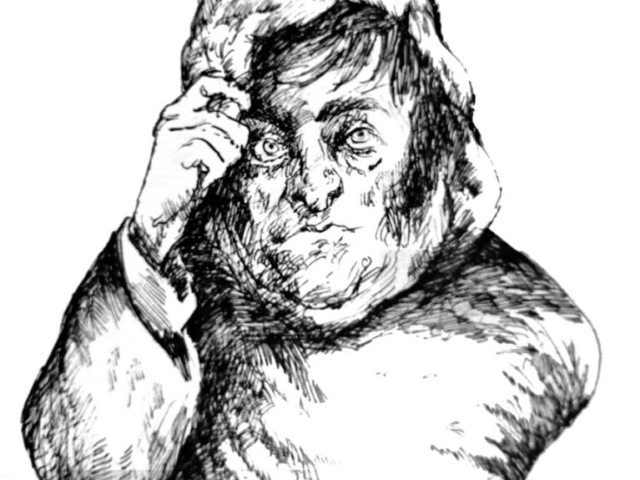 Javier Milei, prefascista, tinta sobre papel.