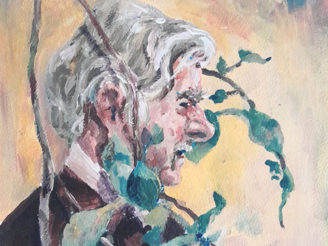 José Mujica, retrato en acrílico sobre lienzo para Le MOnde Diplomatique de Uruguay.