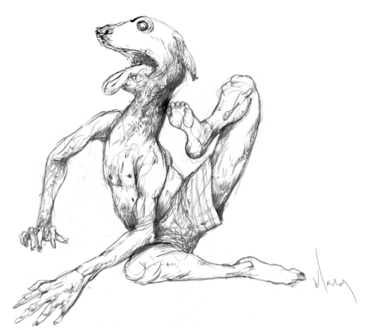 Militar en calzoncillos.