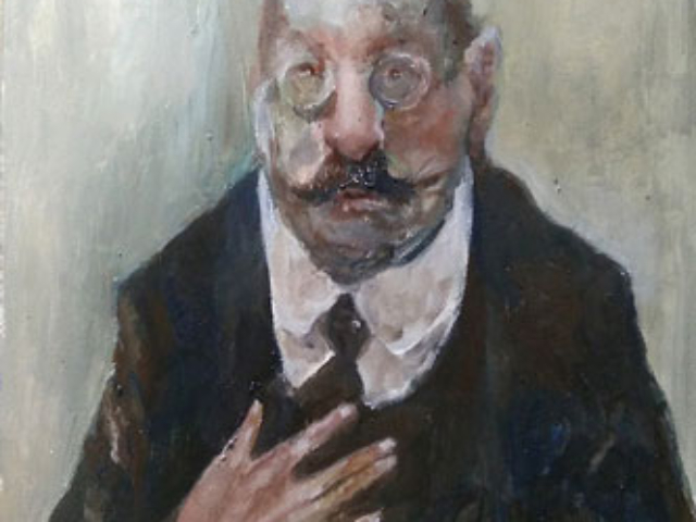 Filósofo y ensayista uruguayo, José Enrique Rodó. Acrílico sobre tela.