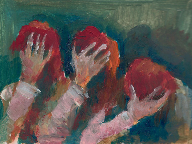 Acuarela sobre papel, tres Lacalles en línea